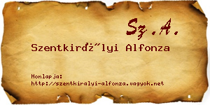 Szentkirályi Alfonza névjegykártya